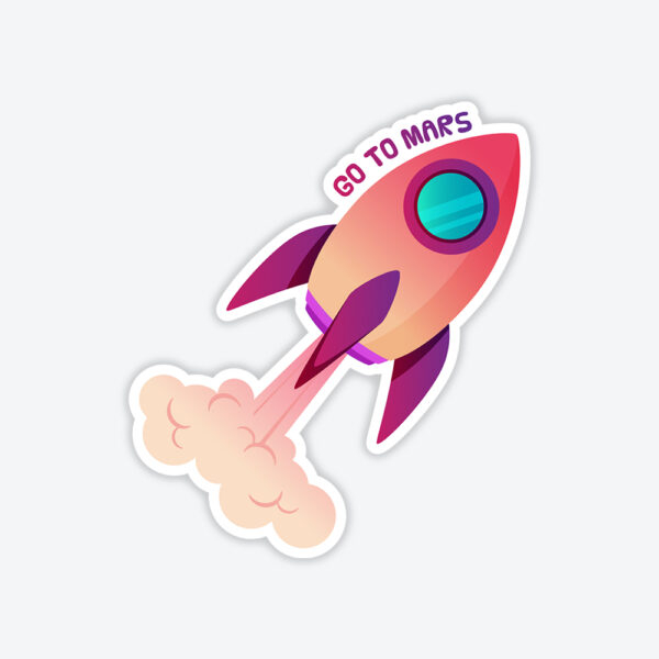 Mars’a Giden Roket Sticker