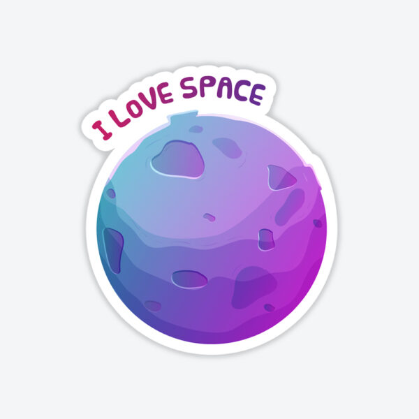 Mor Ay ve Krater Sticker