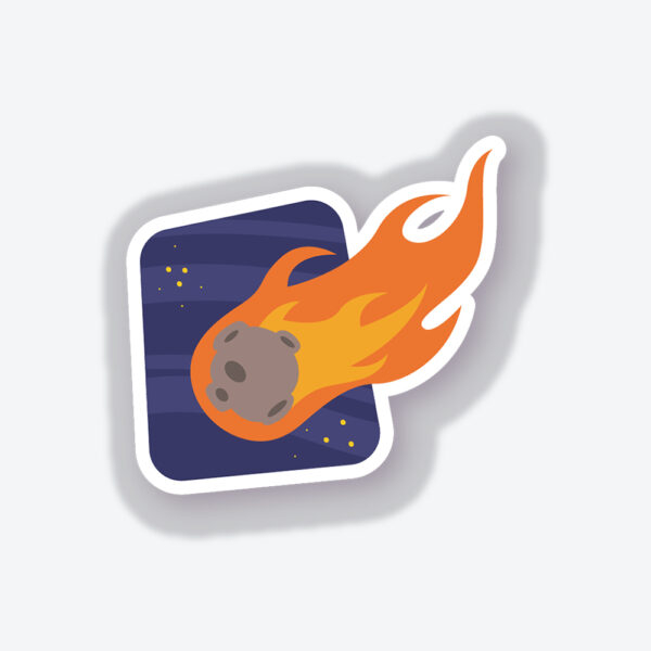 Çerçeveli Alevli Meteor Sticker