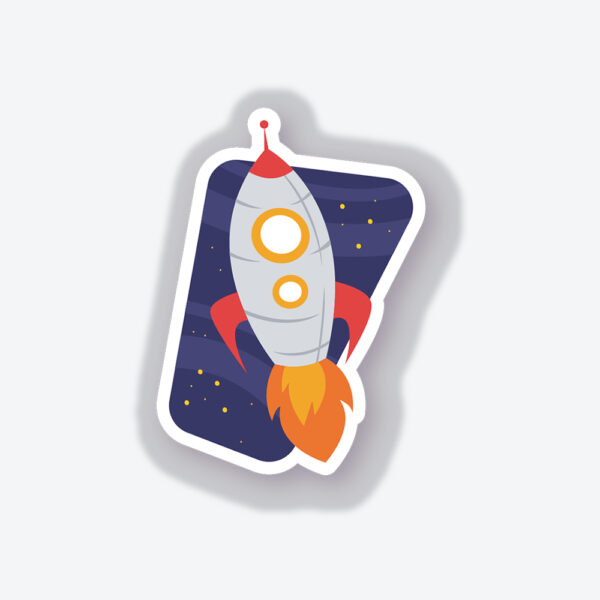 Gri Uzay Roketi Sticker