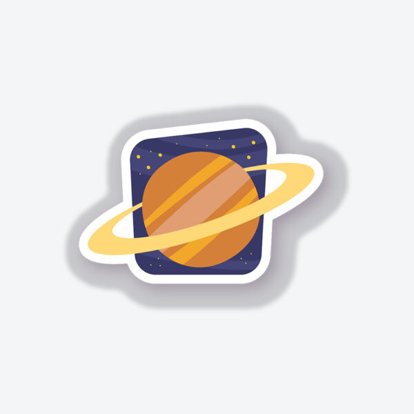 Halkalı Turuncu Gezegen Sticker