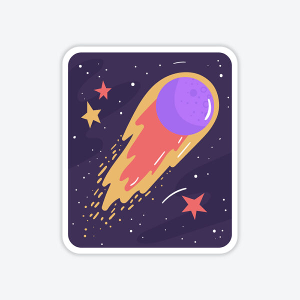 Alev Kuyruklu Göktaşı Sticker