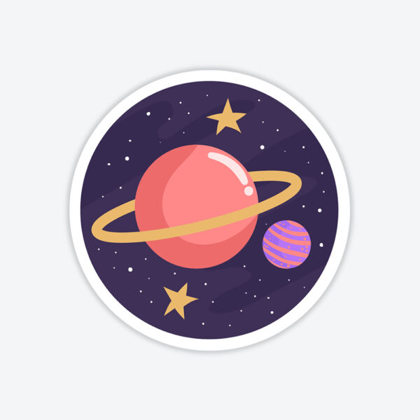 Halkalı Kırmızı Gezegen Sticker