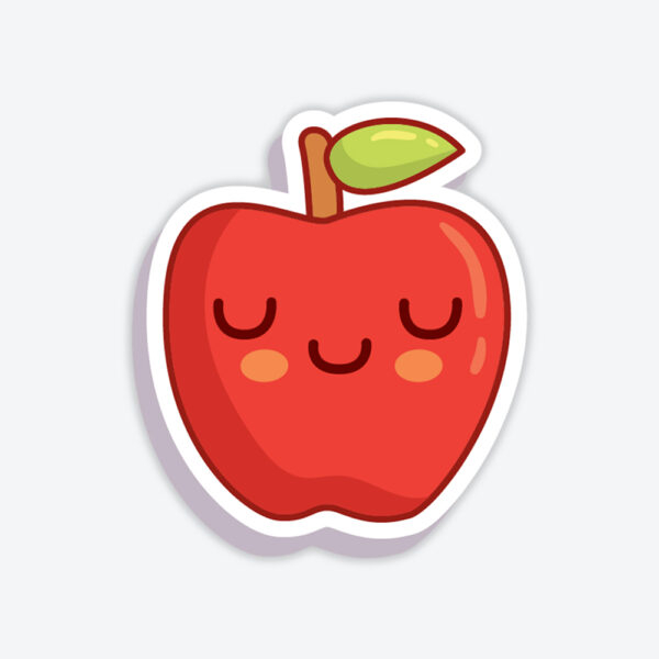 Uykucu Kırmızı Elma Sticker
