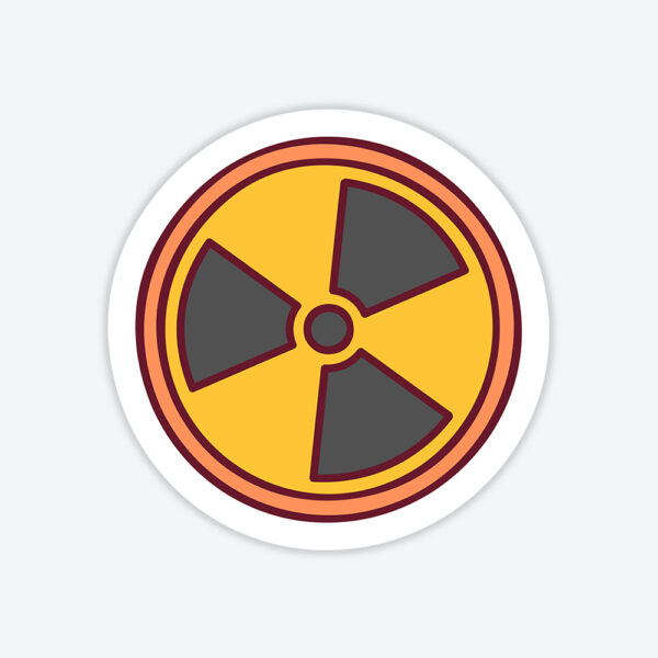 Radiation Warning Symbol Sticker