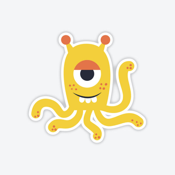 Ahtapot Uzay Canavarı Stickerı