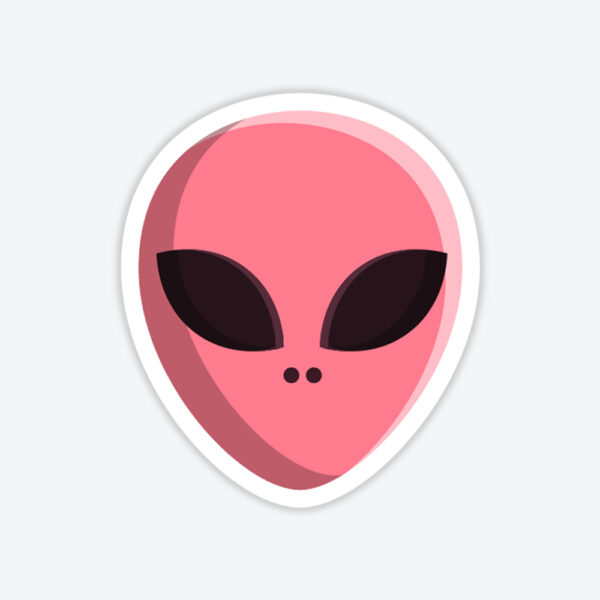 Pembe Uzaylı Yüzü Sticker