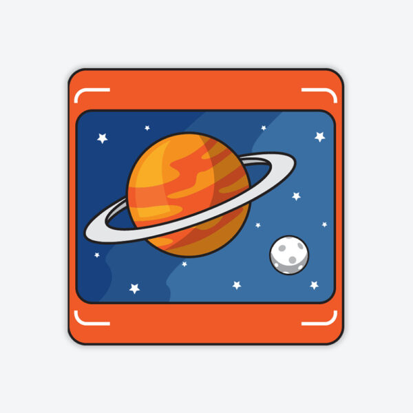 Turuncu Tasarım Gezegen Sticker