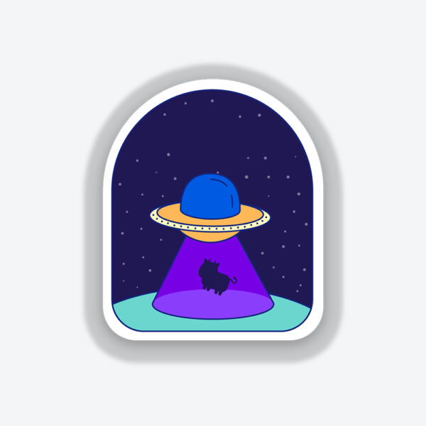 Mor Tasarım Uzay Gemisi Sticker
