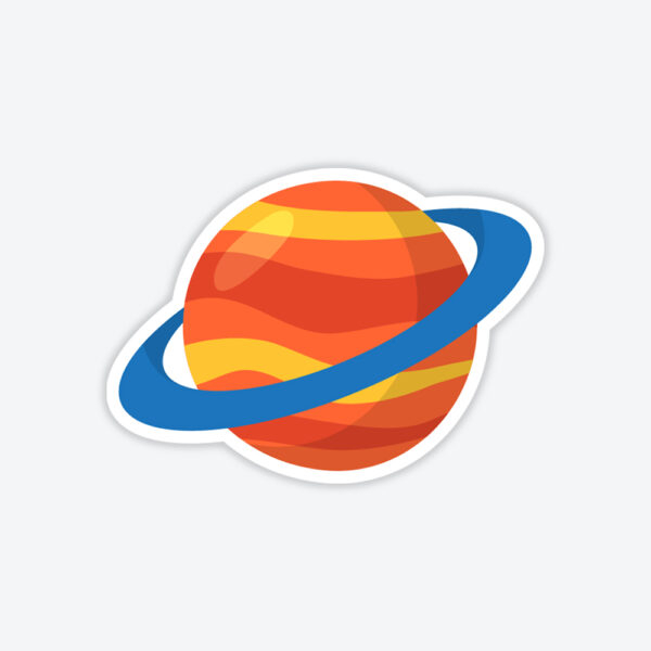 Mavi Turuncu Gezecen Sticker