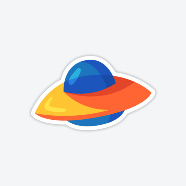 Mavi Turuncu UFO Sticker