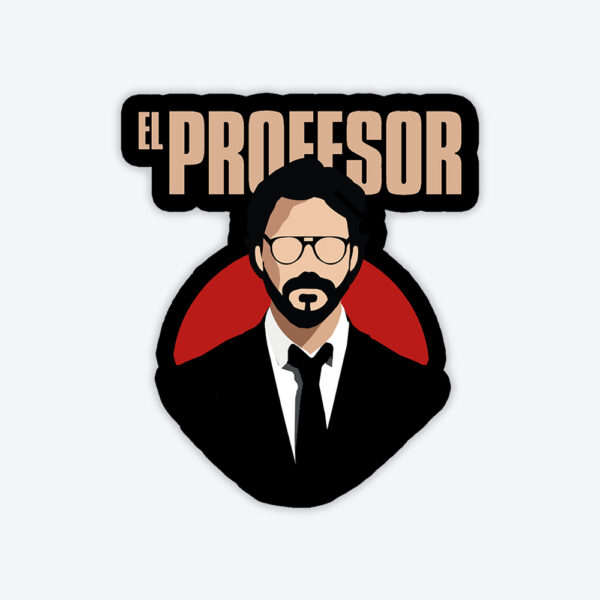 El Profesor Siyah/Kırmızı Temalı Sticker