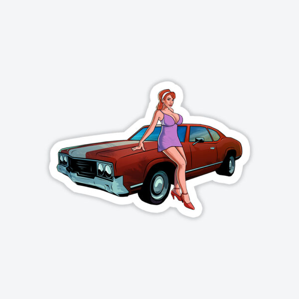 Grand Theft Auto V Red Girl Sticker