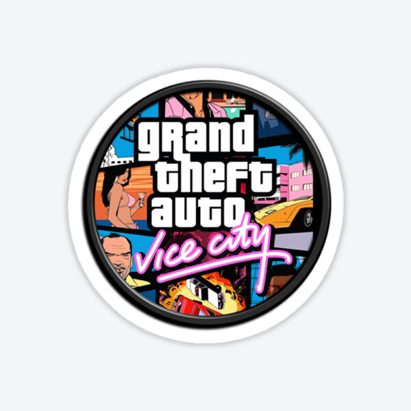 Grand Theft Auto Vice City Yuvarlak Tasarım Sticker