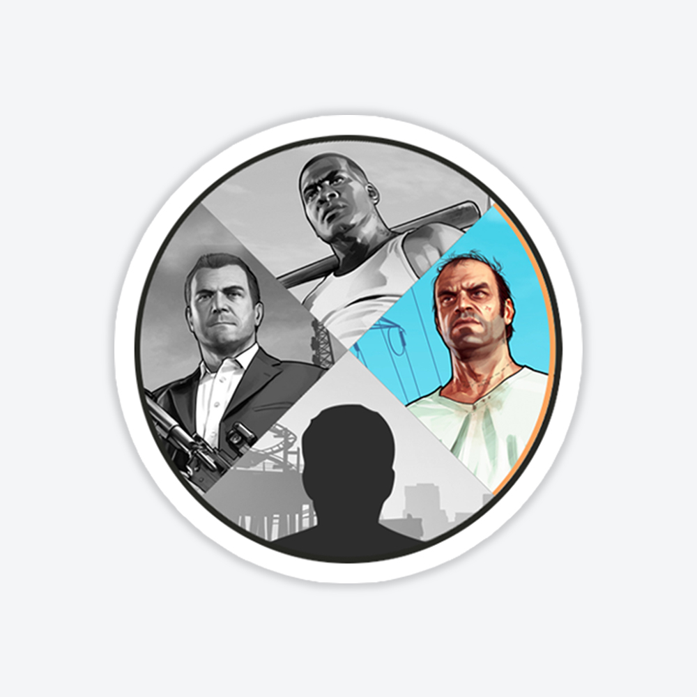 219_01 Grand Theft Auto Select Character Sticker - Görsel 1