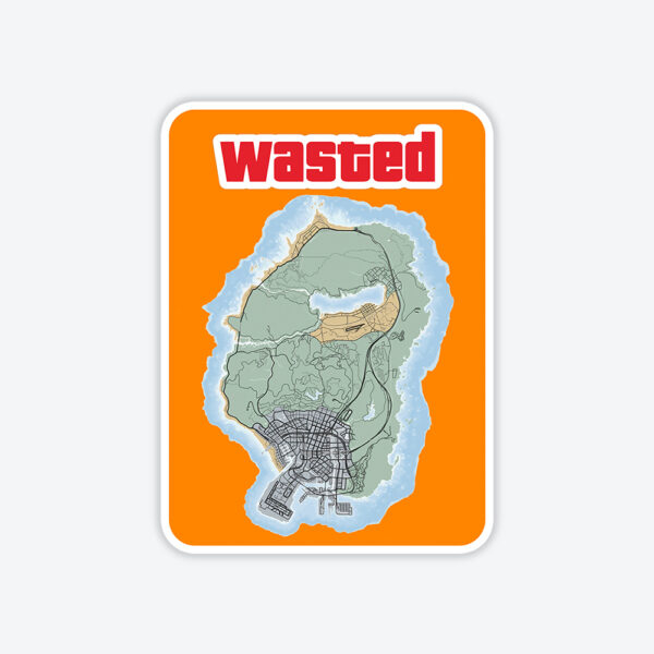 Grand Theft Auto Wasted Map Sticker